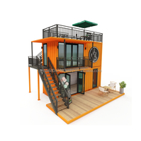 Conteneur de 20FT 40FT préfabriqué pour mini-boutique éphémère, café, bar, restauration rapide, hôtels, en panneaux sandwich d'acier, conteneur maritime modifié