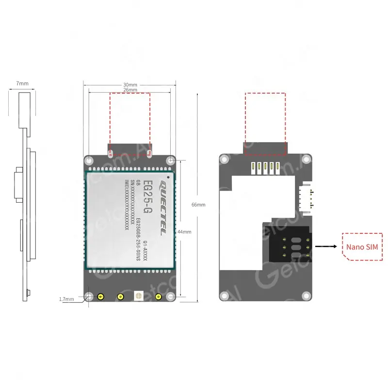 Quectel EG25-G LTE 150mbps USB Dongle 4G סמארטפון מודם Nano SIM כרטיס חריץ אלחוטי עבור הגלובלי שימוש הכי חדש 66.2*30*7mm הפנימי