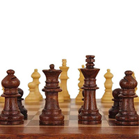 Jeu d'échecs en bois personnalisé, échiquier magnétique en bois de 15 pouces avec rangement intégré, pièces d'échecs, échiquier pliable, 2 reines supplémentaires