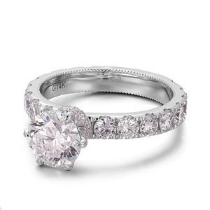 Anillo de Diamante Cultivado en Laboratorio IGI DEF VVS, Oro Blanco Sólido de 18K, 14K, 10K, Joyería Fina, Anillos Personalizados, Anillo de Bodas para Mujer - Product Image 2