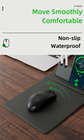 Clavier pliable multifonctionnel avec chargeur sans fil rapide 15W, tapis de souris de jeu en PU pour le bureau et la maison, configuration créative