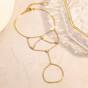 Pulsera de Cadena con Diseño de Estrella Geométrica, Chapada en Oro de 18k, Aleación de Zinc, Joyería de Moda para Mujer - Product Image 2