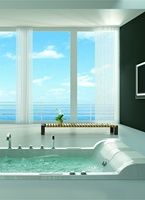 Meilleures Ventes : Robinet de baignoire en laiton chromé avec volant carré, ensemble complet de robinetterie sanitaire pour douche, mitigeur de massage