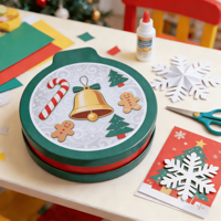 Boîtes en étain personnalisées imprimées, recyclables et écologiques pour aliments, en forme de chaussette de Noël du Père Noël, pour chocolats