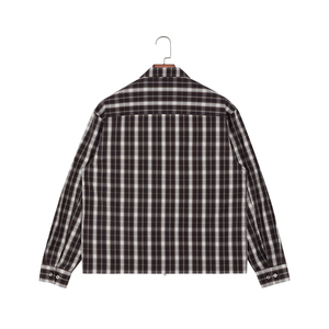 Commercio all'ingrosso camicia di flanella con Zip in cotone in popeline 100% personalizzata per gli <span class=keywords><strong>uomini</strong></span> <span class=keywords><strong>a</strong></span> maniche lunghe stile Casual camicie <span class=keywords><strong>a</strong></span> quadri da uomo Plus Size - Product Image 2