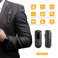 Kamera Mini AOEDI AD718W FHD 1080P, Kamera Perekam Video Portabel untuk Perjalanan, Kamera WiFi yang Dapat Dipakai di Badan