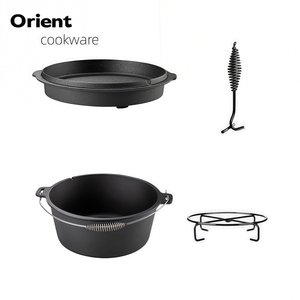 Olla Holandesa para Camping, Olla de Hierro Fundido Precurada con Tapa para Usar en el Horno o en la Estufa para Estofar - Product Image 2