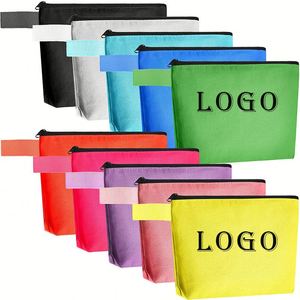 Custom Logo Blank DIY Craft Bag Canvas Pencil <b>Case</b> <b>Makeup</b> Cosmetic Canvas Pencil Pouch Multi Purpose Travel <b>Makeup</b> Bag Zipper - Product Image 1