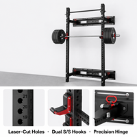 Rack de Squat Mural Pliable Multifonctionnel, Machine Smith, Cage de Musculation, Équipement d'Entraînement de Force pour la Maison