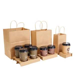 Premium Cafe Takeout Delivery Supplies Hot Tea Coffee Carrier Tray 4 Cell Foldable Disposable Cup Holder
