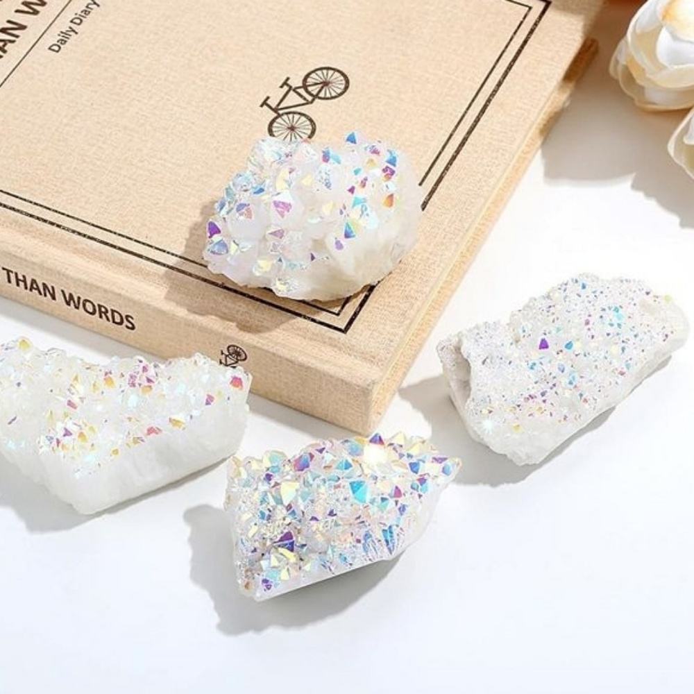 Aura White Crystal Cluster