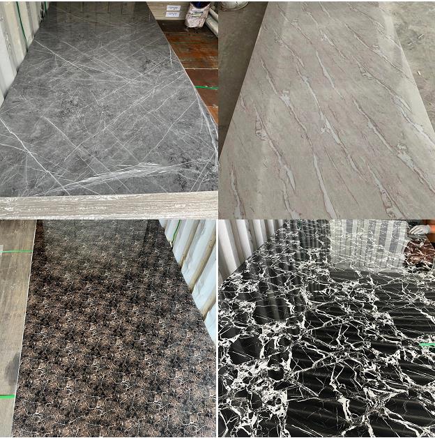 1220x2800mm PVC Marble Sheet Interior Decorative High Glossy For Bathroom