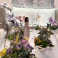 Dekorasi Rumah Dalam Ruangan untuk Pesta Perayaan, Menampilkan Pemandu Jalan Bunga Phalaenopsis Simulasi Biru Langit Buatan Tangan