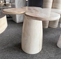 Tables basses, tables d'appoint et tables d'angle en pierre naturelle de forme florale, idéales pour les halls d'hôtels, les villas et les appartements