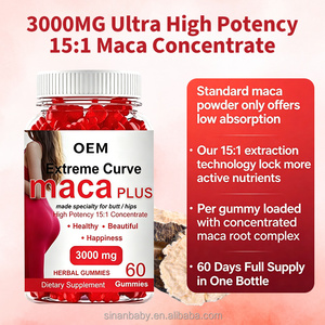 Gomitas Extreme Curve Maca Plus 3000mg, Suplemento Herbal para Mejorar Glúteos y Caderas, Gomitas de Raíz de Maca para Mujeres, Apoyo para Curvas - Product Image 2