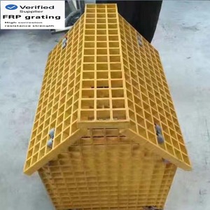 Chim bồ câu tầng FRP Grating 19*19 38*38 Mét nền tảng lối đi rãnh Bìa lõm FRP Grating với gia cầm lồng FRP Grating - Product Image 3