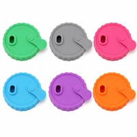 Couvre-boissons réutilisables en silicone de luxe avec styles plat et à languette, plusieurs couleurs pour une utilisation quotidienne