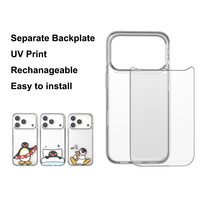 Coque de téléphone UV personnalisée pour iPhone 11 13 Pro Max 16e 17 18 Pro Max avec plaque arrière détachable, accessoires de téléphone portable en gros
