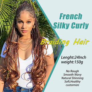 Caldo francese riccio baride capelli 24 pollici arricciatura a spirale rimbalzante del corpo onda intrecciata capelli sciolti trecce per capelli per le donne - Product Image 2