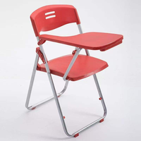 Chaise d'entraînement pliante portable bleue avec tablette d'écriture intégrée pour salle de classe, séminaire, bureau et mobilier de bureau