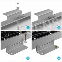 AL6005-T5 Yuens OEM Crochet photovoltaïque en aluminium pour panneaux solaires, fixation de tuiles de toit, structure de fixation intermédiaire, accessoires de rail ISO