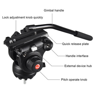 Trípode de aleación de aluminio para videocámara profesional resistente PULUZ para cámara <span class=keywords><strong>DSLR</strong></span>/SLR - Product Image 3