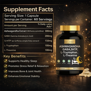 Kapsul Ashwagandha GABA 5-HTP L-Tryptophan Meningkatkan Keseimbangan Suasana Hati, Tidur Nyenyak, Mengurangi Stres & Relaksasi Mental - Product Image 5