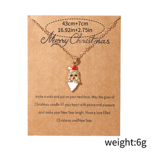 Christmas Pendant <b>Necklace</b> Zinc Alloy Santa Claus Reindeer Christmas <b>Tree</b> Gift Jewelry For Women Holiday Fashion Accessory - Product Image 5