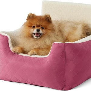 Eco-vriendelijke, waterdichte polyestervezel autostoel winter hondenbed met opbergvakken, solide vierkante vorm, afneembaar en wasbaar voor kleine honden - Product Image 6