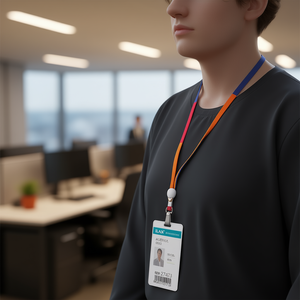 Laccetto personalizzato ILAN da 45 cm con clip per accessorio porta badge identificativo, 8 pezzi - Product Image 2