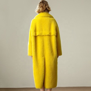Abrigo largo de invierno para <span class=keywords><strong>mujer</strong></span> con cierre de <span class=keywords><strong>cremallera</strong></span> Faux Lambs Wool & Teddy Furry Cashmere Faux Fur Outwear Jacket - Product Image 3