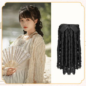 Shanghai Rétro Style Républicain Rouleau Romain <span class=keywords><strong>Queue</strong></span> <span class=keywords><strong>de</strong></span> <span class=keywords><strong>Cheval</strong></span> Poussière d'Or Cheongsam <span class=keywords><strong>Coiffure</strong></span> avec Noeud Papillon - Product Image 4