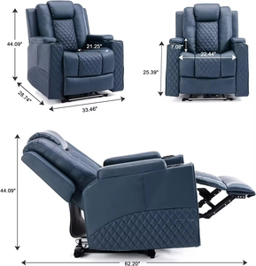 <span class=keywords><strong>Fauteuil</strong></span> inclinable électrique en cuir Meimin pour cinéma maison, pivotant, avec massage intégré, pour un confort optimal - Product Image 6
