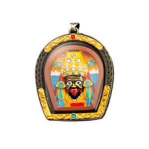 Nouveau patrimoine culturel immatériel Thangka Tsha Tsha Box, sculpture en cuivre blanc de style ethnique en relief, faite à la main, décoration de maison haut de gamme - Product Image 6