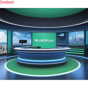 Forme ronde LED Acrylique BBC Broadcast Desk Grand <span class=keywords><strong>angle</strong></span> Superbe TV News Reception Desks - Product Image 4