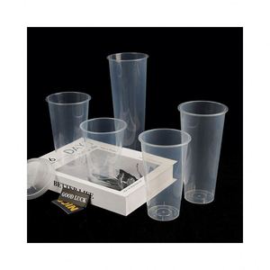 Factory Custom Logo Printing 12oz Disposable PP Clear <b>Plastic</b> <b>Cup</b> Flat-Bottomed Takeaway <b>Cup</b> With Lid - Product Image 1