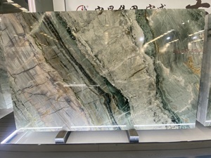 Luxury Prague Green <strong>Marble</strong> Big Slab | Dark Green With Gold Veins High-End Decor Stone For Villa Indoor Walls/Floors/Countertops - Product Image 4