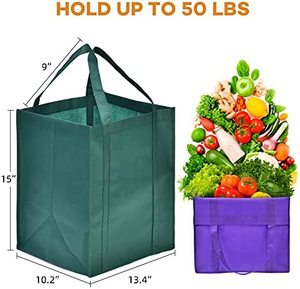 Custom Heat Transfer Printed Letter Non Woven Shoulder Tote <b>Bag</b> Square Reinforced Handles <b>Foldable</b> for Retail Grocery Travel - Product Image 3