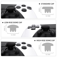 Capuchons de manette de pouce de remplacement noir eXtremeRate pour contrôleur PS5 EDGE