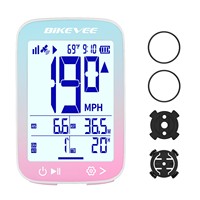 Komputer Sepeda GPS Nirkabel Bikevee, Dudukan Stang Tahan Air, Layar Tampilan Baterai 28 Jam untuk Bersepeda
