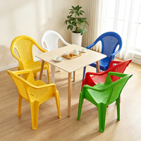 Chaises de salle à manger empilables en plastique robuste et respirant, colorées, avec dossier, pour la maison, le bureau, le parc, la salle de sport, la salle de bain