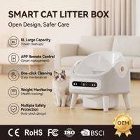 Bac à litière pour chat intelligent, automatique, écologique, 65L, autonettoyant, contrôle par application WiFi, pour plusieurs chats, grand contrôle des odeurs, robot, 10kg
