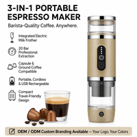 Machine à expresso portable Kingze OEM, mini machine à café automatique électrique à capsules intelligente avec mousseur à lait