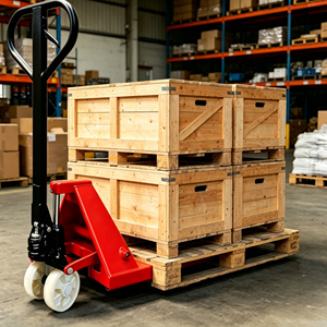 Chariot à palettes manuel 5500 lb, transpalette hydraulique manuel avec châssis en acier, roues en PU, levier 3 en 1, atelier, garage - Product Image 2
