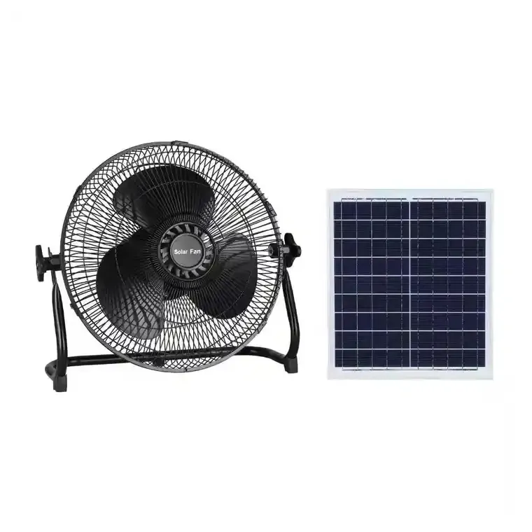 Werkseitig Energie sparender Solar ventilator Wiederauf ladbarer 15-W-3-Gang-Display 10-V-Gleichstrom-Solarladelüfter für den Außenbereich