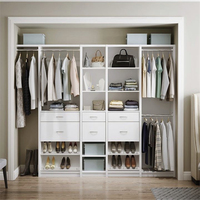 Nouveau design mur design organisateur de vêtements pas cher coin en bois pliant armoire placard porte transparente