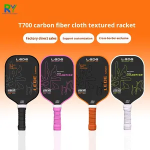 Pagaie de pickleball en fibre de carbone personnalisée T700 texturée mate avec le même modèle Pagaie de balles de squash OEM en usine - Product Image 3
