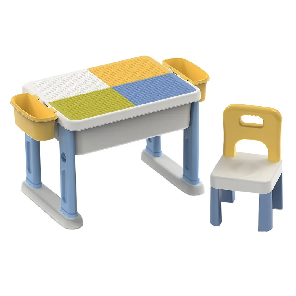 SUPLAYERカスタマイズ可能なOEM教育デスクベビープラスチックおもちゃテーブル子供用家具学習テーブルと子供用椅子セット