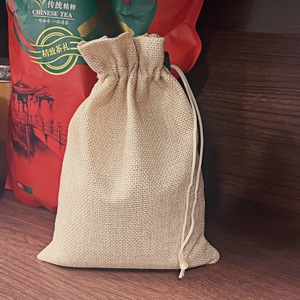 Karung tua Linen mentah kantong kemasan biji kopi tas Kereta residu biji kopi tas serut Linen imitasi - Product Image 2
