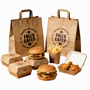 Custom Logo Kraft Paper Food Box Disposable Burger Packaging Box Greaseproof Takeaway Container for Hamburger French Fries - Product Image 2